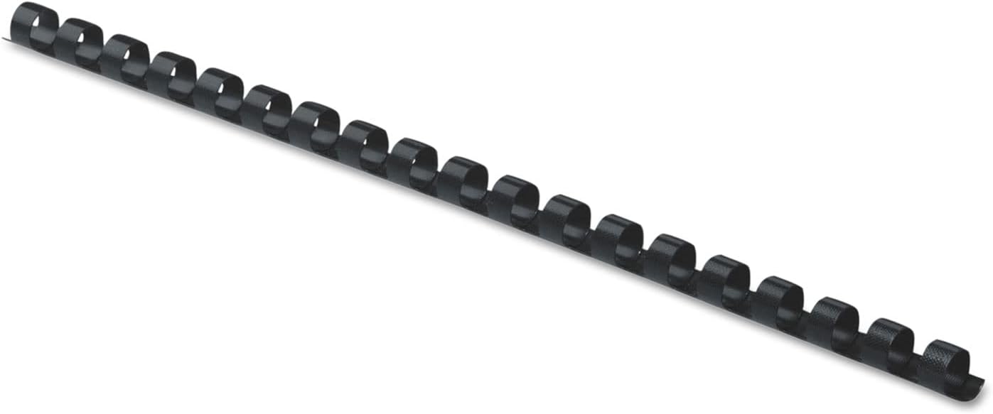 Fellowes Plastic Comb Binding Spines, 1/4 Inch Diameter, Black, 20 Sheets, 100 Pack (52366)