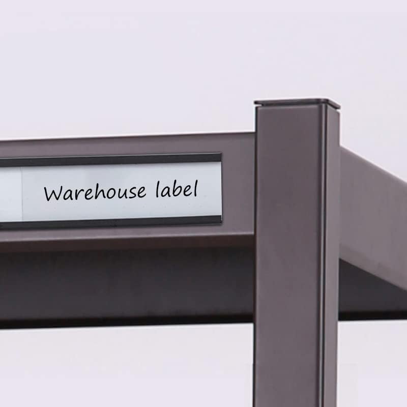 C Channel Magentic Label Holders 1x2 Inch with Paper Inserts and Clear Plastic Protectors,Magnetic Data Card Holders File Cabinet Labels,Pack of 50