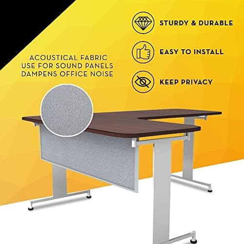 OBEX Acoustic Table Mounted Modesty Desk Privacy & Sound Absorbing Panel for Office Cubicles, 12" x 66", Overcast