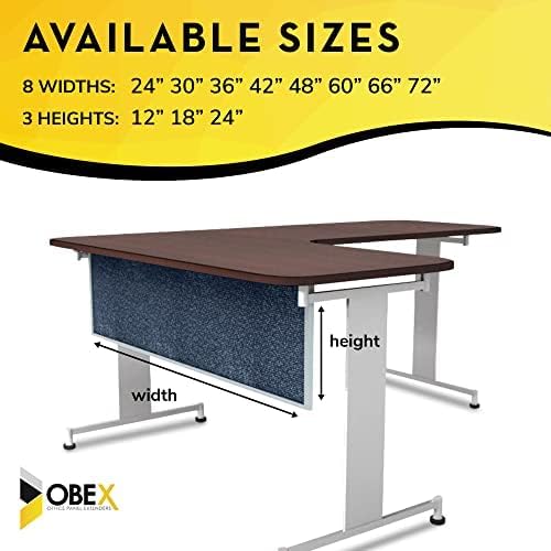 OBEX Acoustic Table Mounted Modesty Desk Privacy & Sound Absorbing Panel for Office Cubicles, 24" x 60", Graphite