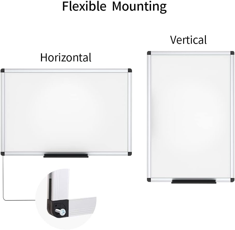 VIZ-PRO Magnetic Whiteboard/Dry Erase Board, 36 X 24 Inches, Includes 1 Eraser & 2 Markers & 4 Magnets