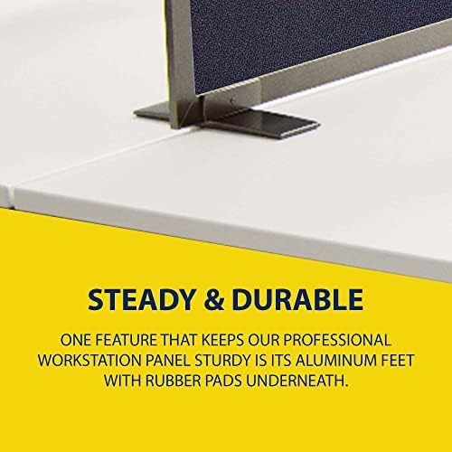 OBEX Acoustical Free Standing Privacy Screen, Cubicle Accessories Desk Privacy Panel, Desk Dividers for Office, Office Furniture Partitions Portable Sound Proof Dividers, 18" x 48", Slate