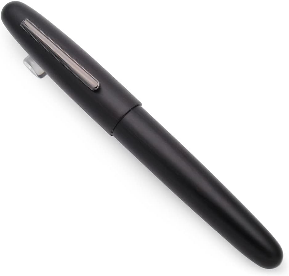JINHAO 9056 Natural Wood Fountain Pen Handmade Ink Pen (Ebony Wood, Black clip, Medium Nib 0.7mm)