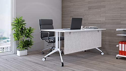 OBEX Modesty Desk PET Privacy Screen Acoustic Sound Absorbing Panel Ideal for Reception, Student Table or Office Cubicles Workstations, 12" x 60", Stone