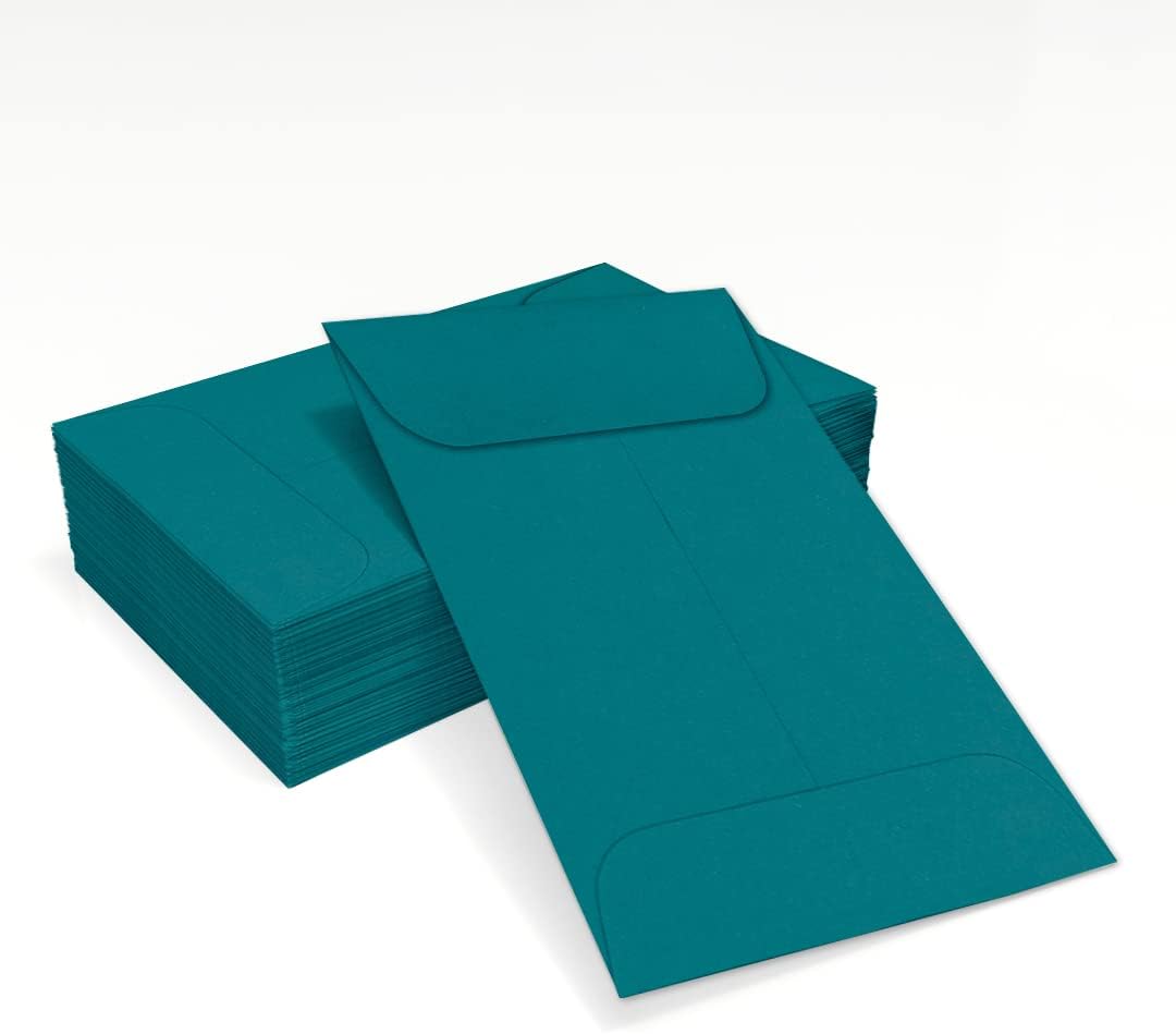 LUXPaper #1 Coin Envelopes | 2 1/4" x 3 1/2" | Teal | 80lb. Text | 50 Qty