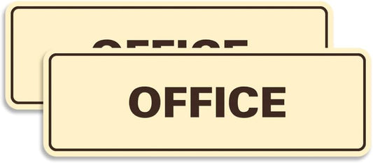 Signs ByLITA Standard Office Sign - Professional Business Signage - Easy to Install (Ivory/Dark Brown) - Medium 2 Pack