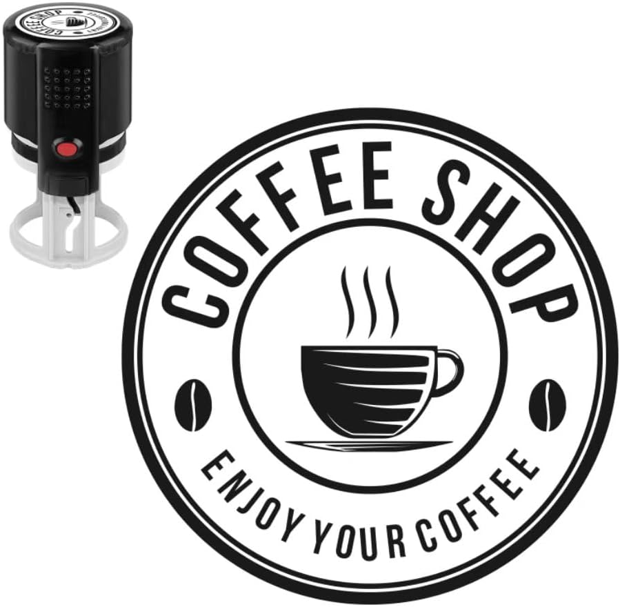 Custom Stamps for Business | Custom Logo Stamp | Personalized Self Inking Stamp Customized Business Logo Text Rubber Stamper, 4 Sizes/5 Color Options (1.6-inch)