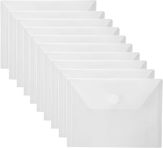4x6 Plastic Envelopes Hook Loop Closure Coupon Receipt Storage Holder 10 Pack (10 Pack)