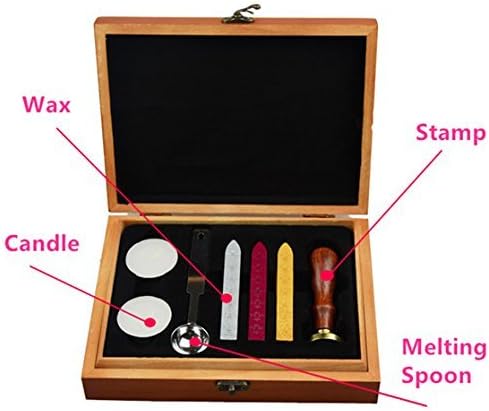 Vintage Alphabet Initial A Wax Seal Sealing Stamp Sealing Wax Sticks Spoon Wood Box Set Classical Old-fashioned Antique Alphabet Invitation Package Seal Wax Stamp Box Kit