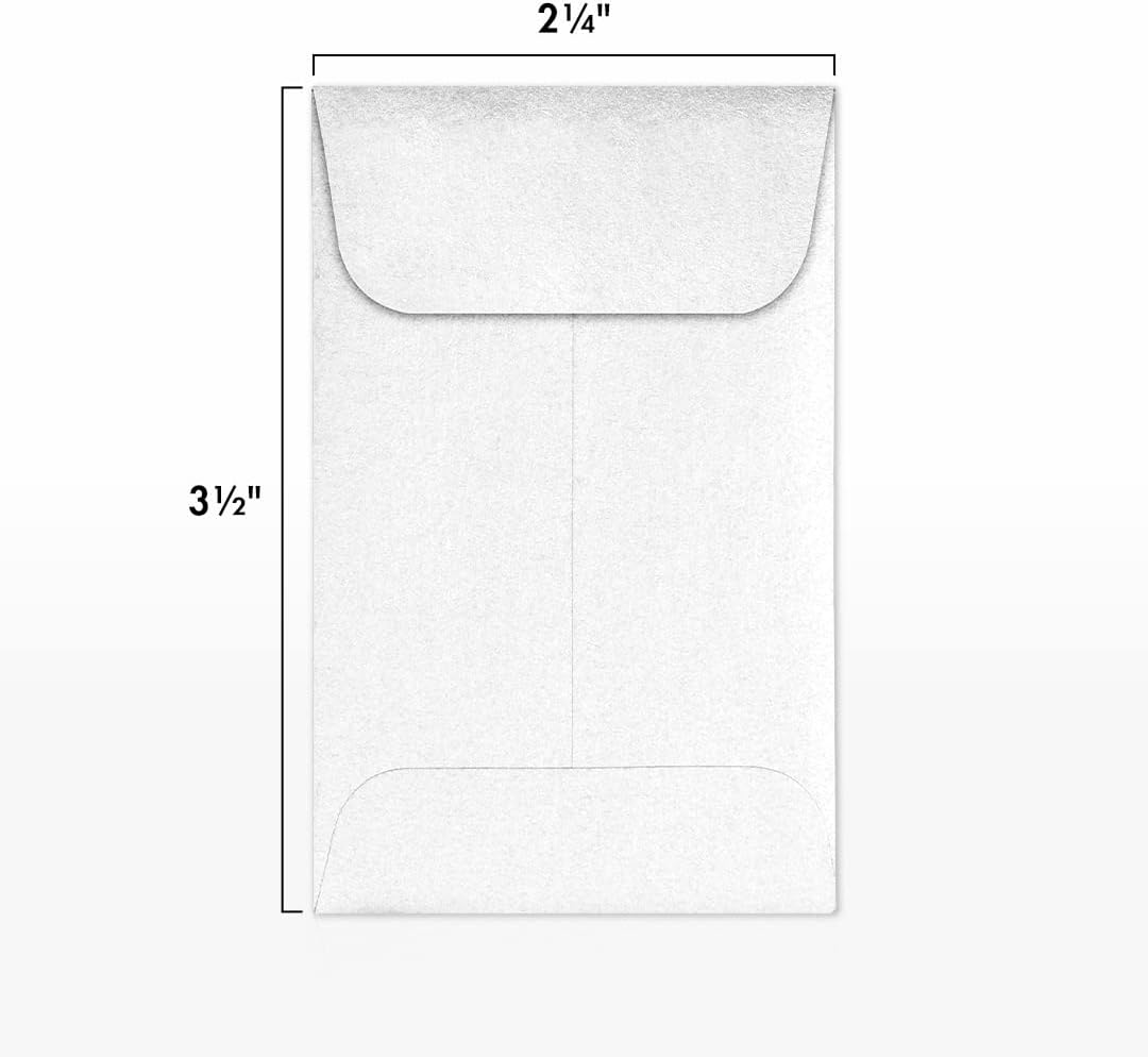 LUXPaper #1 Coin Envelopes | 2 1/4" x 3 1/2" | Crystal Metallic | 80lb. Text | 1,000 Qty