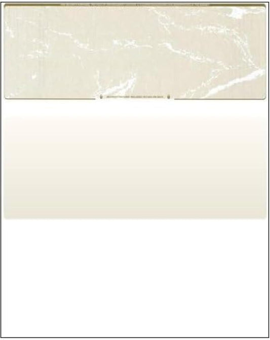Compuchecks Check on Top Blank Check Paper - 100 Pack, Quick-Books & Laser Printer Compatible - Security Business Checks with Voucher - 8.5" x 11" Gold Marble