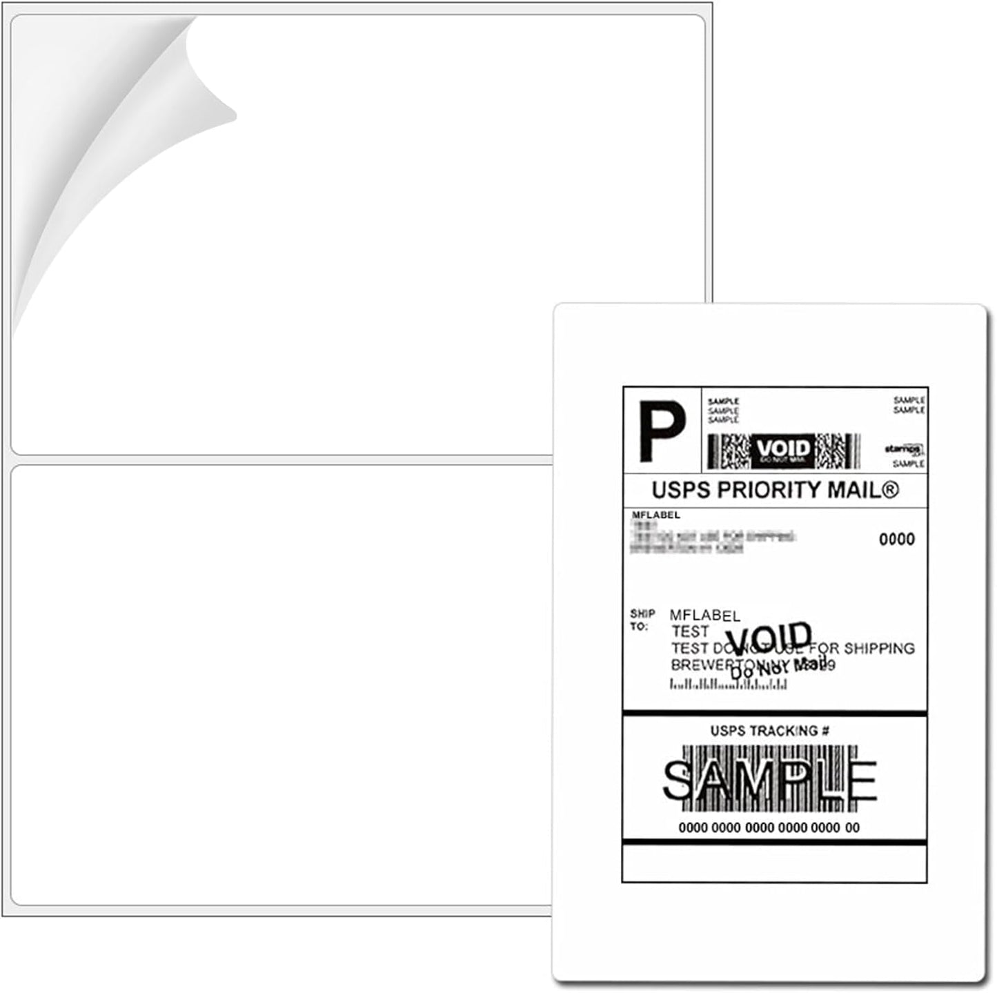 Coopaty Half Sheet Shipping Labels 8.5" x 5.5" Sticker Labels for Laser & Ink Jet Printers, 2 Per Page Self Adhesive Mailing Labels for Packages (500 Labels)