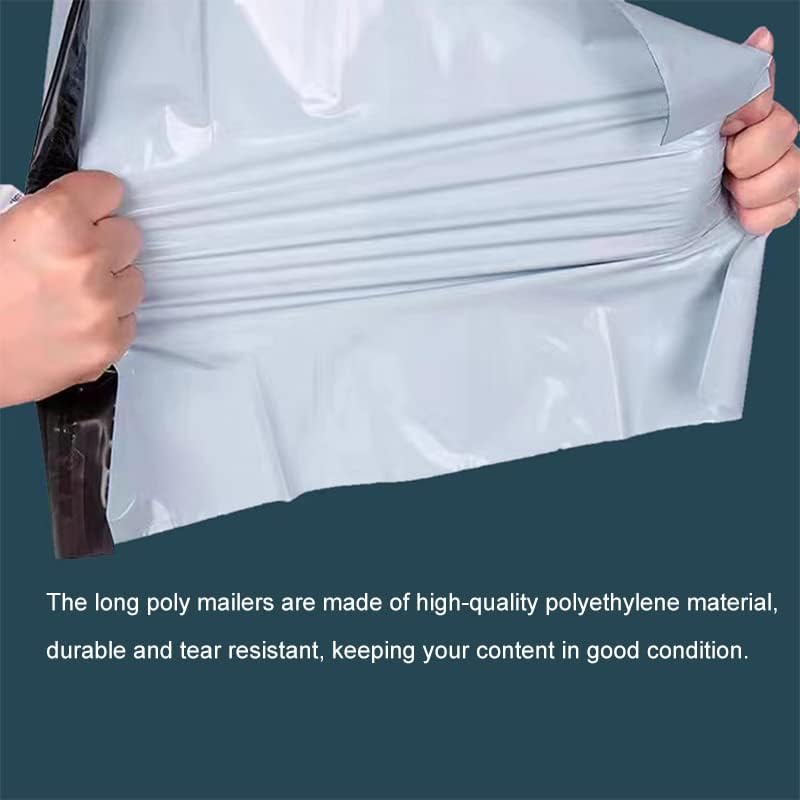 6x30 Inches Long Poly Mailers 100 Pack, Long Shipping Bags White Envelopes Packaging for Unique Narrow Items Mailing