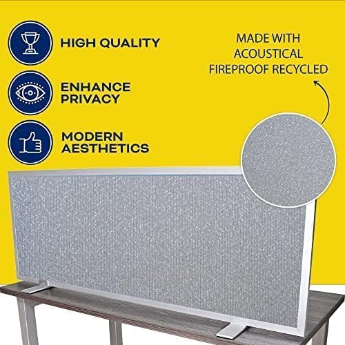 OBEX Acoustical Free Standing Privacy Screen, Cubicle Accessories Desk Privacy Panel, Desk Dividers for Office, Office Furniture Partitions Portable Sound Proof Dividers, 18" x 36", Overcast