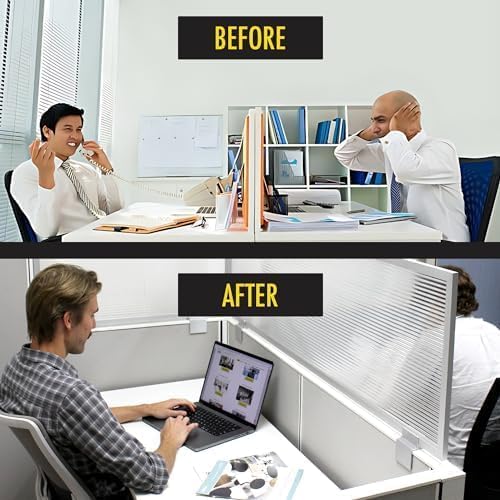 OBEX Screen Extender Polycarbonate Desk Privacy Panel & Divider for Office Cubicle, 18" x 48", Translucent