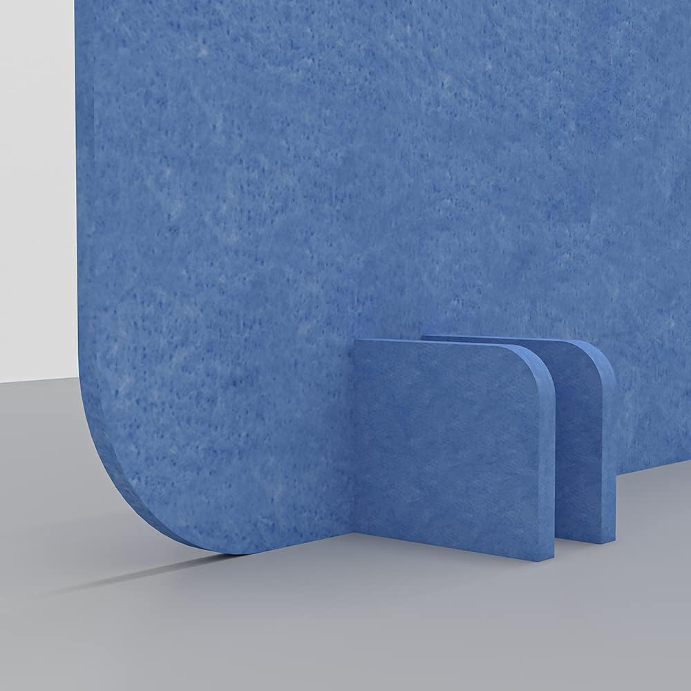 Freestanding Acoustic Desk Divider with Mount | Eco-Friendly Privacy Screen Panel | Noise Reducing Desk Partition | Tackboard Option & Easy to Install | Made from Recycled Plastic | Orange Yellow -