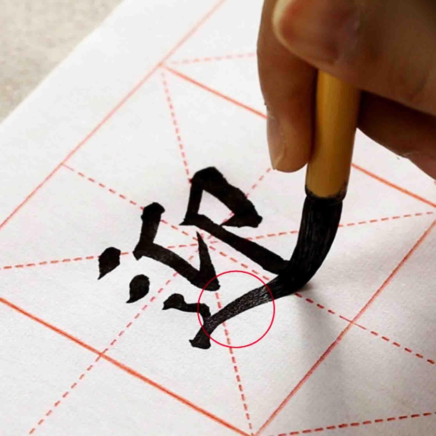 KYMY Chinese Japanese Calligraphy Paper with Grids, Sumi Paper/Rice Paper for Writing Painting Practice Students Beginning, Chinese Brush Ink Xuan Paper 100 Sheets (10 cm(3.9") /Grid)