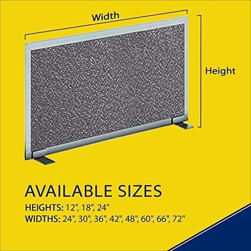 OBEX Acoustical Free Standing Privacy Screen, Cubicle Accessories Desk Privacy Panel, Desk Dividers for Office, Office Furniture Partitions Portable Sound Proof Dividers, 24" x 36", Graphite