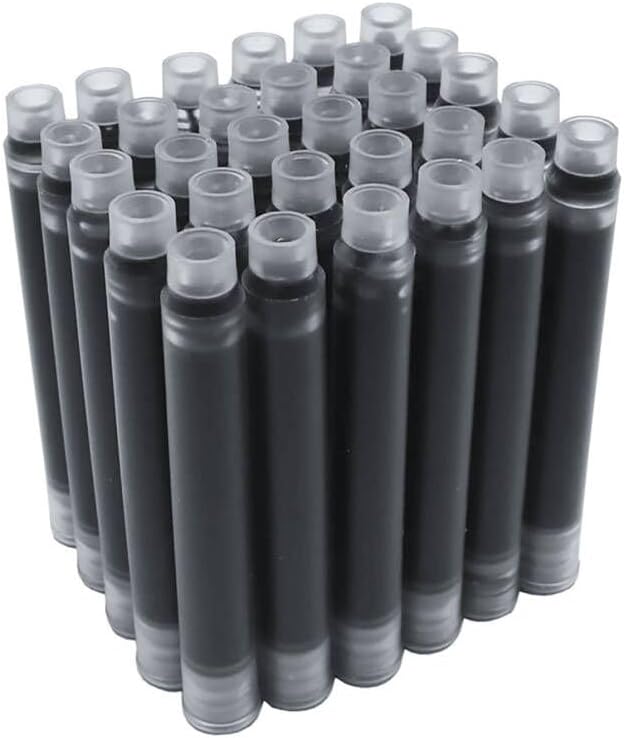 Jinhao Fountain Pen Black Ink Cartridge International Standard 2.6mm Bore Diameter Ink Refill Set of 30 PCS