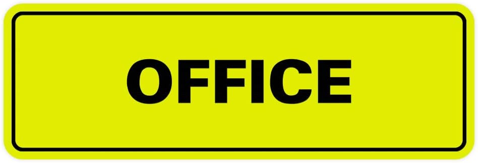Signs ByLITA Standard Office Sign - Professional Business Signage - Easy to Install (Yellow/Black) - Large 1 Pack