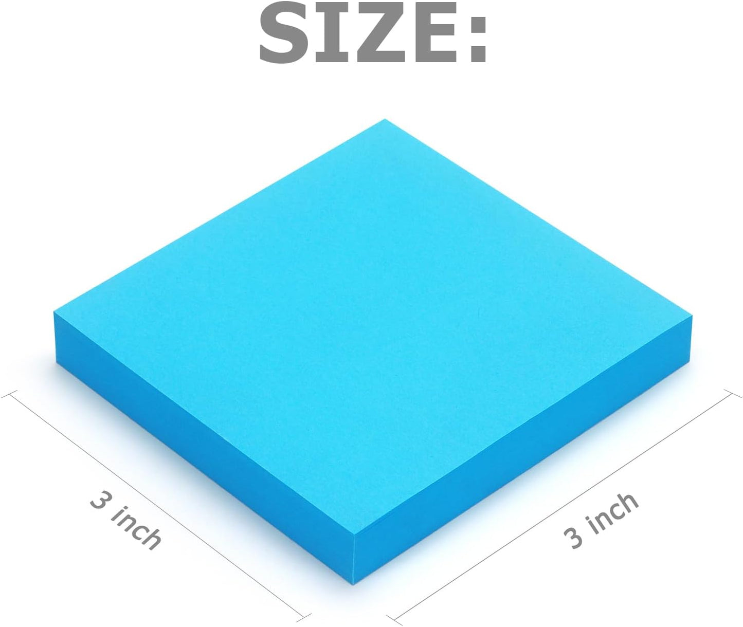 Sticky Notes 3x3 inch, Bright Colors Self-Stick Pads, 12 Pads/Pack, 100 Sheets/Pad, Total 1200 Sheets