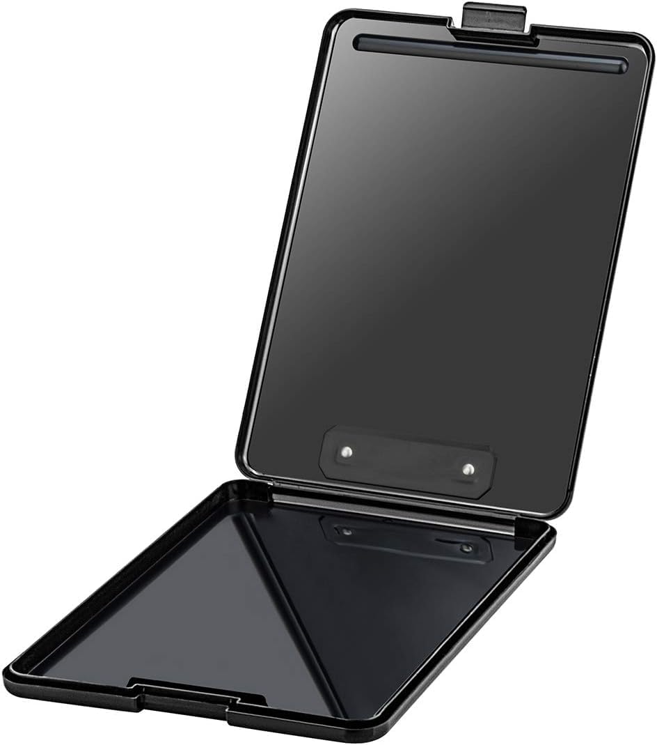 ZCZN Plastic A4 Form Storage Box Case, Clipboard Case, Bulk clipboard Set Suitable for School,Utility,Industrial Office, Medical Personnel,Black,6 Pack