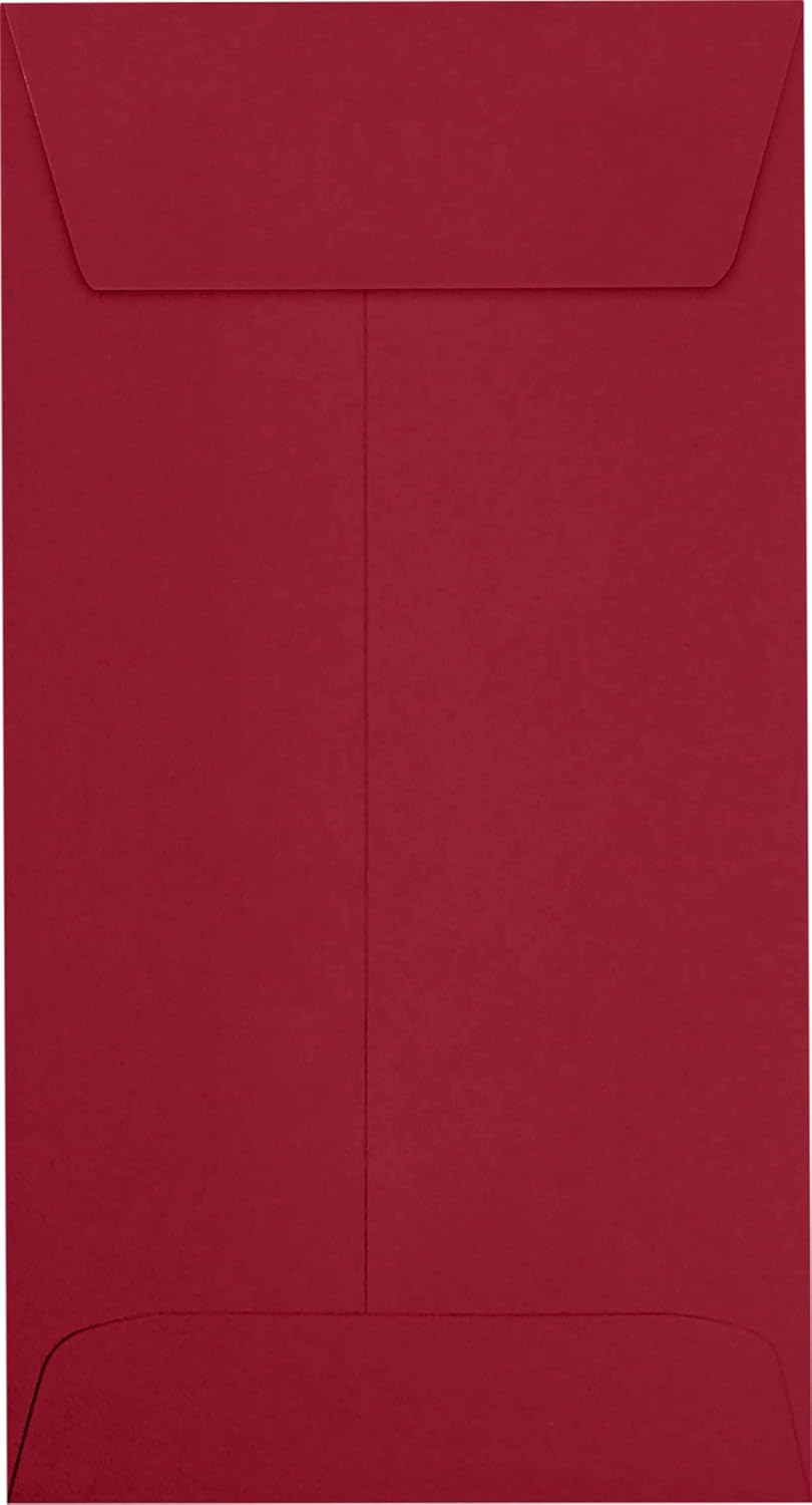 LUXPaper #7 Coin Envelopes | Peel & Press | 3 1/2" x 6 1/2" | Garnet Red | 80lb. Text | 50 Qty