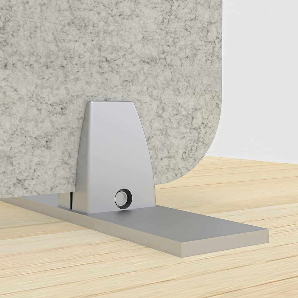 Freestanding Acoustic Desk Divider with Mount | Eco-Friendly Privacy Screen Panel | Noise Reducing Desk Partition | Tackboard Option & Easy to Install | Made from Recycled Plastic | Black - 18" X 23"