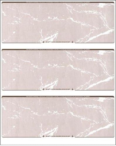 Business Voucher Check Stock - Computer Laser Checks - 3 Checks Per Page, 2500 Sheets/7500 Checks Brown Marble