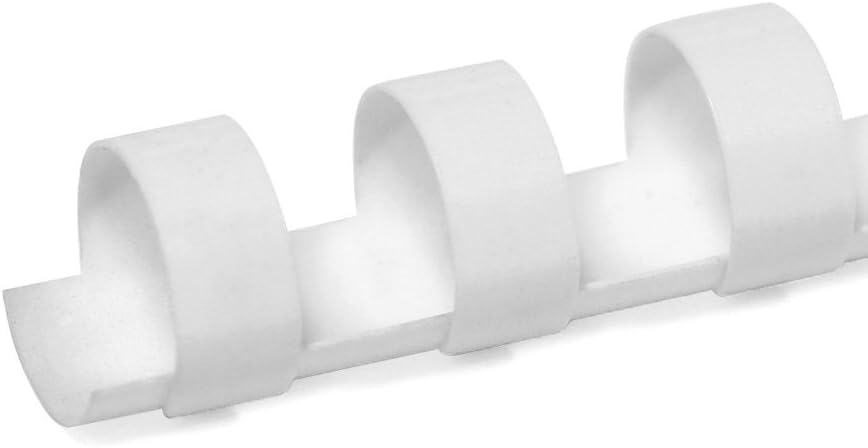 TruBind 14mm (9/16 in.) Comb Binding Spines | 11 in. Length for Letter Size or Smaller Projects | Standard 19-Ring Rectangular Holes | White | 105 Sheet Binding Capacity | 100 Pack