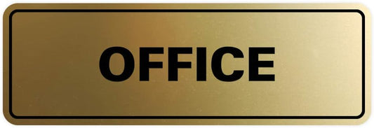 Signs ByLITA Standard Office Sign - Professional Business Signage - Easy to Install (Brushed Gold) - Large 1 Pack
