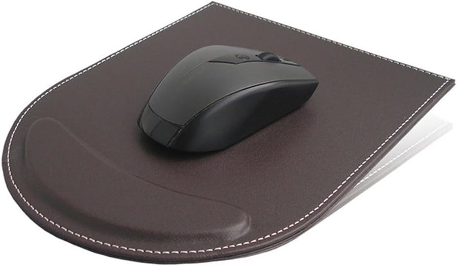 KINGFOM T31-6PCS/SET Office Desktop Decor Organizer Supplies Set PU Leather Remote Control Collection Holder, Pencil Holder Box, Business Card Holder, Mouse Pad, Sticky Notes Paper and Dispenser