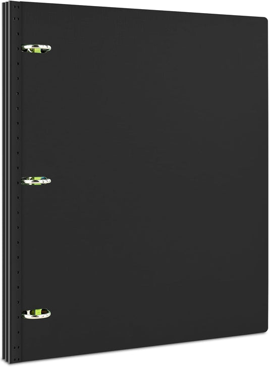 INFUN Telescoping 3 Ring Binder, Portable Plastic Binder with Telescoping Spine, 0.75 inch Rings， Foldable Front Cover Holds 8.5" x 11" Paper for School,Office and Homes-Black