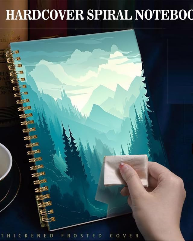 Spiral Journal Notebook,A5 Hardcover Lined Journals for Women Girl 6 x 8.3 in,120 Pages Thick Paper,Cute College Ruled Writing Notebook for Gifts Office Work School(Beautiful Landscape Mountain)