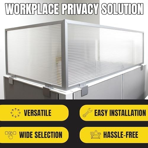 OBEX Screen Extender Polycarbonate Desk Privacy Panel & Divider for Office Cubicle, 24" x 66", Translucent