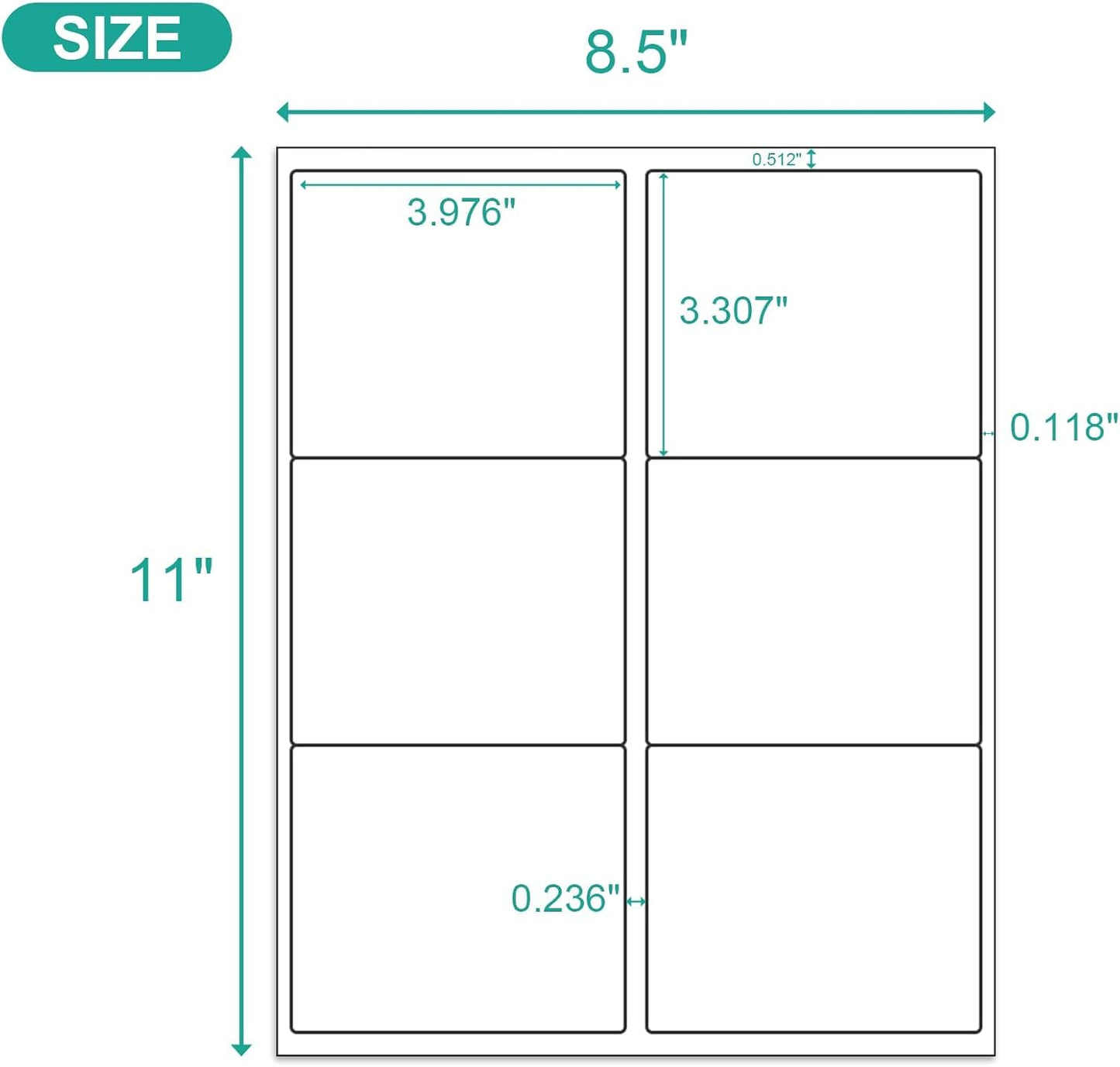 MFLABEL 3-1/3" x 4" Shipping Address Sticker, FBA Labels, 6-UP Sticker Label, White Shipping Label, Easy to Peel, Address Paper for Laser/Ink Jet Printer, 6 Per Page (54000 Labels, 9000 Sheets)