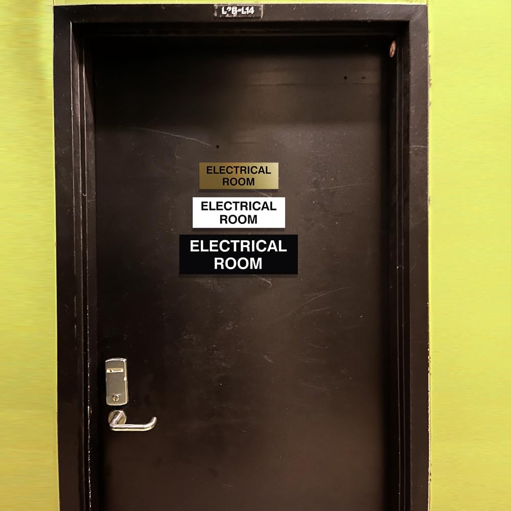 All Quality Basic Electrical Room Sign | Durable Construction | Building Safety -Red - Medium (1 Pack)