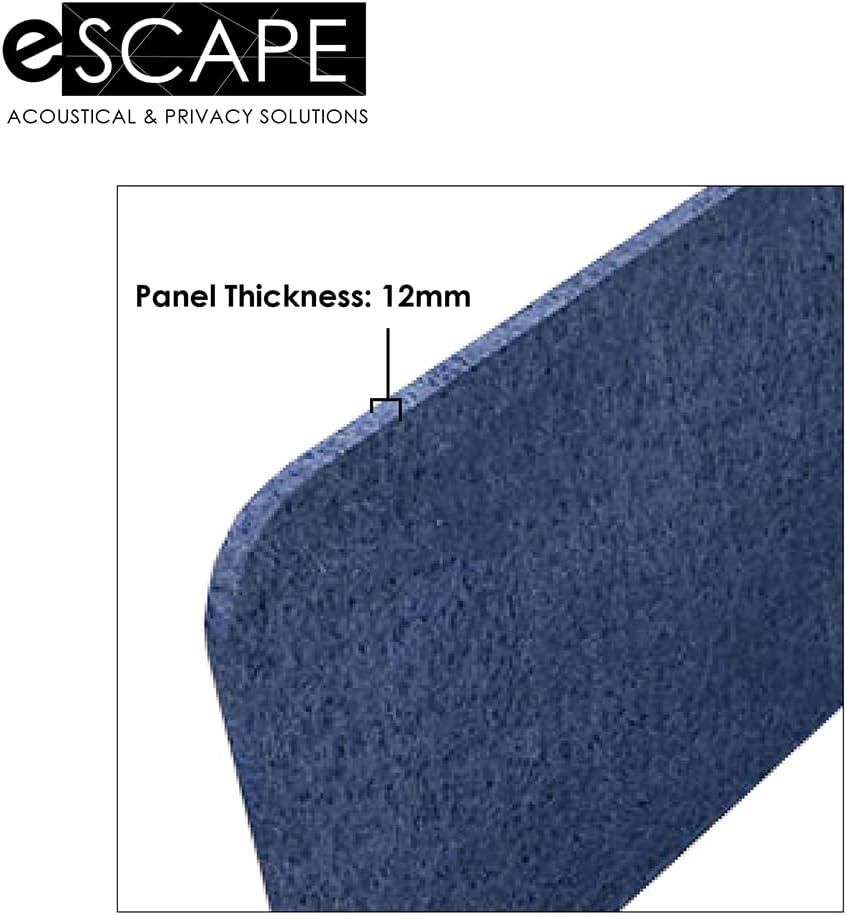 Freestanding Acoustic Desk Divider with Mount | Eco-Friendly Privacy Screen Panel | Noise Reducing Desk Partition | Tackboard Option & Easy to Install | Made from Recycled Plastic | Purple - 18" X 47"
