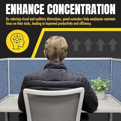 OBEX Acoustic Mounted Screen Privacy Panel Table Top Separator, Sound Blocking Desk Divider (Twilight, 18" X 66")