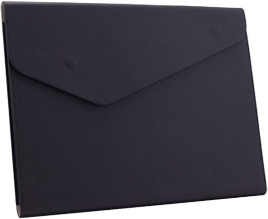 Enyuwlcm PU Leather A4 File Folder Document Holder Waterproof Portfolio Envelope Folder Case with Invisible Magnetic Closure Black