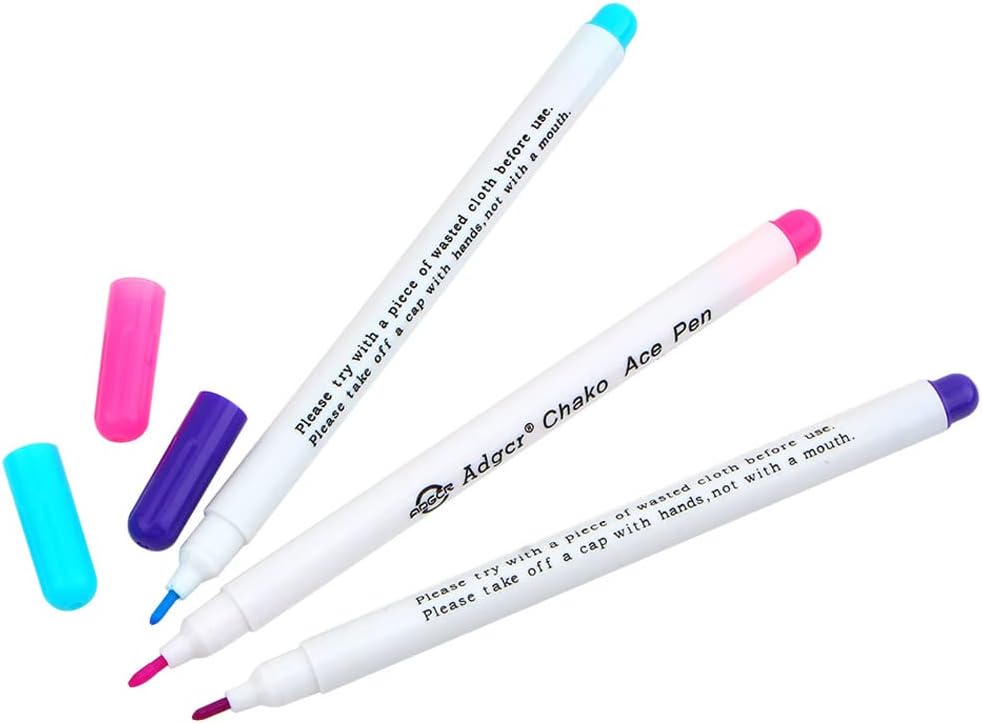 TopHomer Water Erasable Fabric Marking Pen Temporary Marking Auto-Vanishing Pen Fabric Markers Pen Colorful Water Soluble Ink for Dressmaking, Handicraft, Embroidery, Artificial Flowers(Purple)