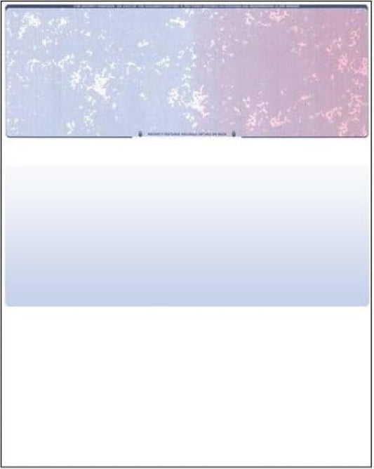 Compuchecks Top Blank Check Paper - 250 Pack, Quick-Books & Laser Printer Compatible - Security Business Checks with Voucher - 8.5" x 11" Blue/Red Prismatic