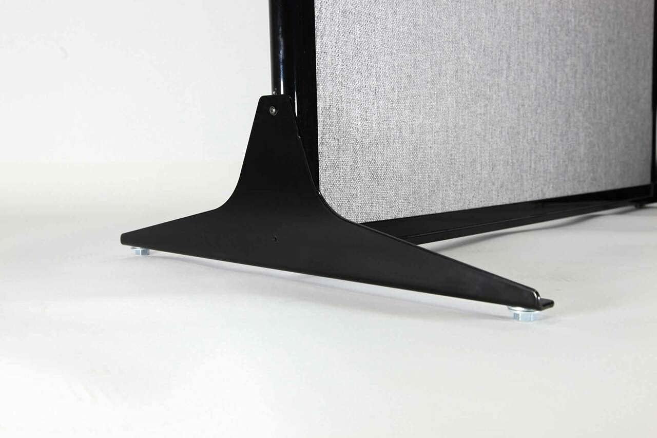 Versare Workstation Partition | Portable Wall Divider | Modern Office Cubicle | Free Standing Privacy Screen | Flexible Work Space | 33" x 70" W/Window, Red Fabric Panels