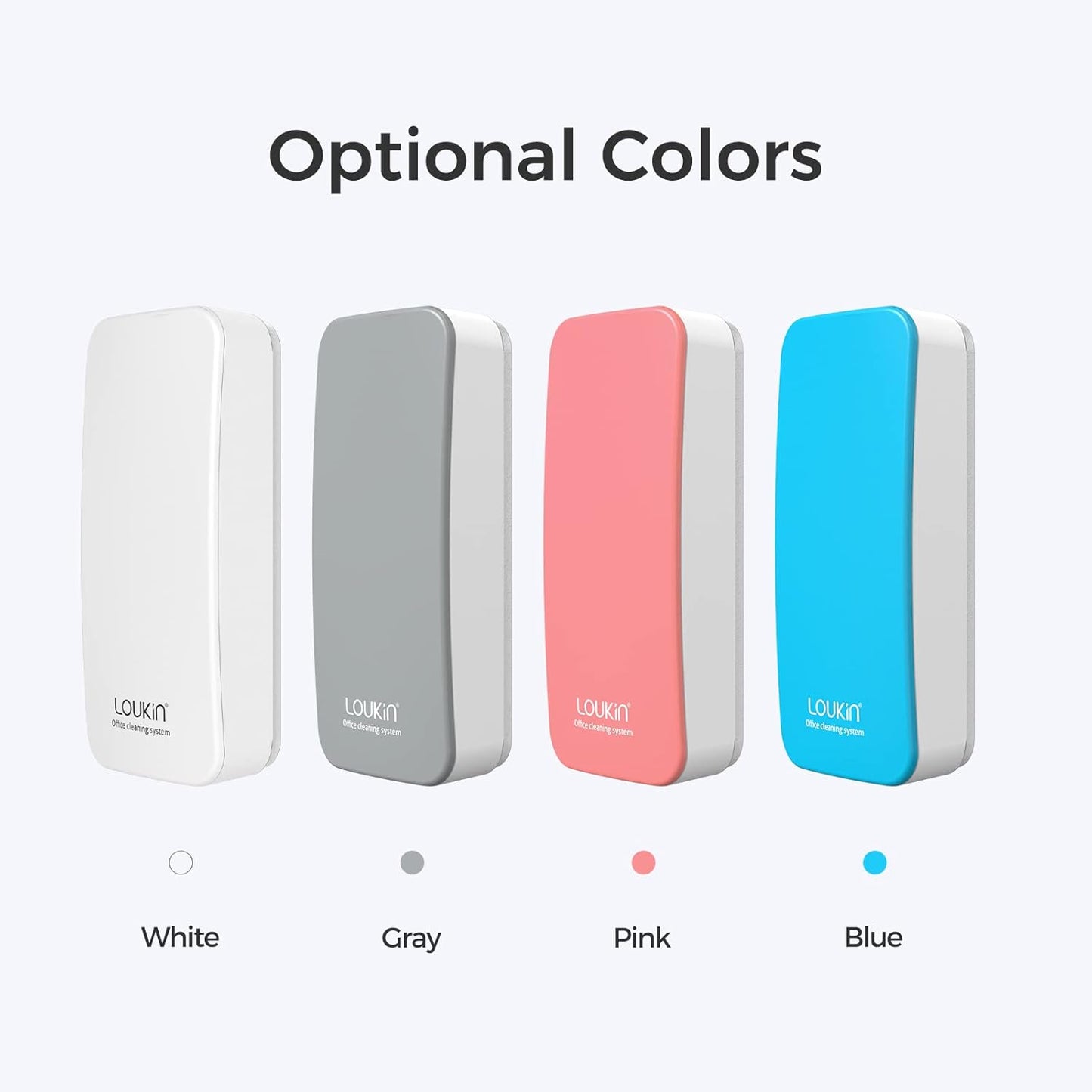 loukin Magnetic Dry Erase Eraser, Whiteboard Eraser, Glass Board Remover, 3.4 fl oz Whiteboard Cleaner Included, for Classroom, Home and Office Use (Grey)