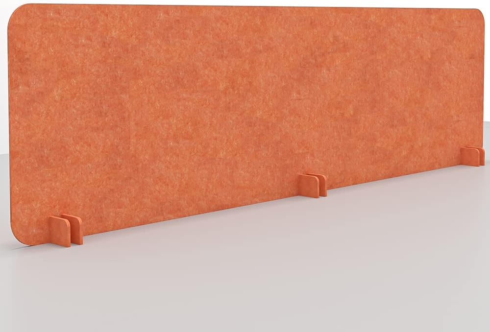 Freestanding Acoustic Desk Divider with Mount | Eco-Friendly Privacy Screen Panel | Noise Reducing Desk Partition | Tackboard Option & Easy to Install | Made from Recycled Plastic | Green - 18" X71"