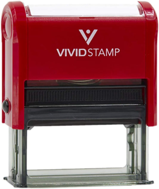 Inspected by Date Self Inking Rubber Stamp (Red Ink) - Medium
