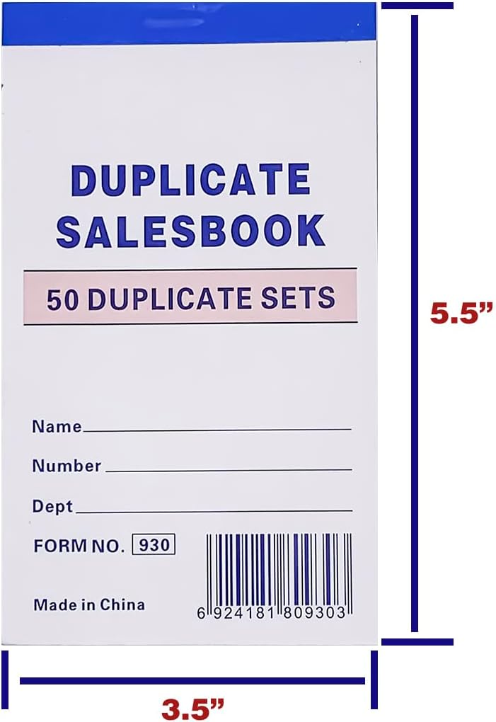 FactorDuty 20 Pack Lot Sales Book Order Receipt Invoice Carbonless Copy 50 Sets 3.5" X 5.5"