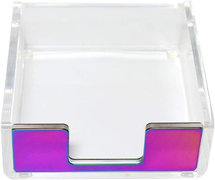 MultiBey Sticky Notes Memo Pad Holder Dispenser Rose Gold with Clear Desk Supplies Organizer Accessories for Office Home Schools (Colorful)