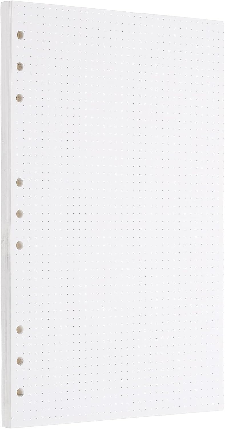PATIKIL B5 Dot Grid Paper 9-Ring Binder Loose Leaf Planner Filler Paper Planner Inserts, 80 Sheets/160 Pages, Lined