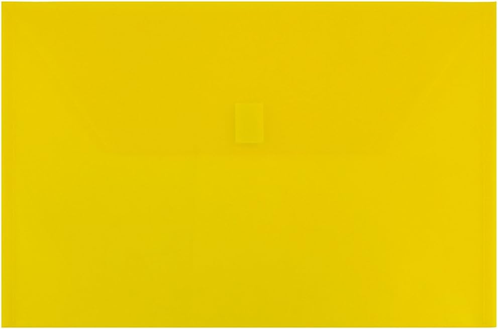 JAM PAPER Plastic Envelopes with Hook & Loop Closure - Legal Booklet - 9 3/4 x 14 1/2 - Assorted Colors - 6/Pack